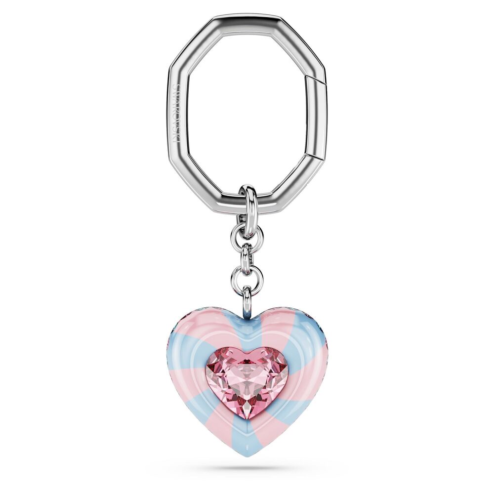 4761 Dulcis key ring, Heart cut, Heart, Multicolored, Rhodium finish